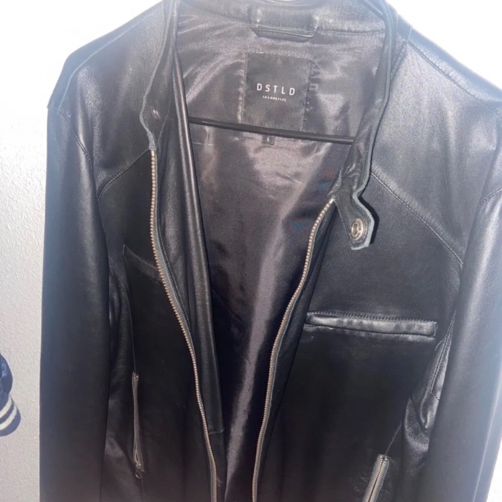 DSTLD Black Leather Jacket